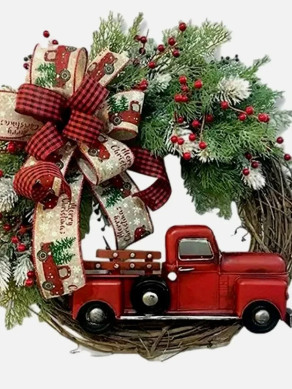 Red Truck Christmas Wreath 15